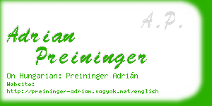 adrian preininger business card